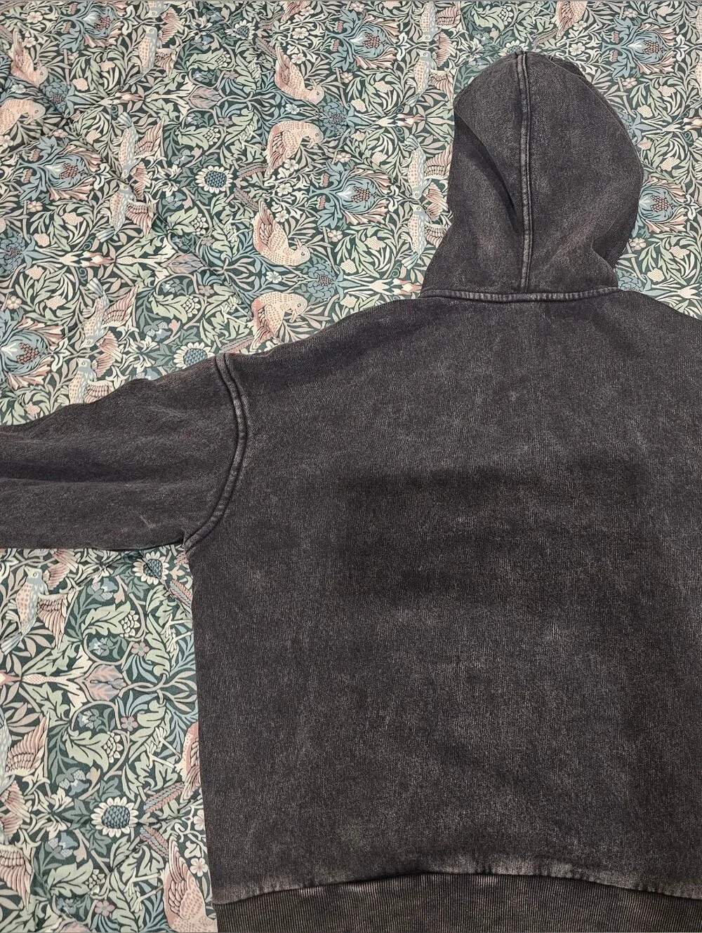 Old Navy Black Wash Snap-Placket Pullover Hoodie